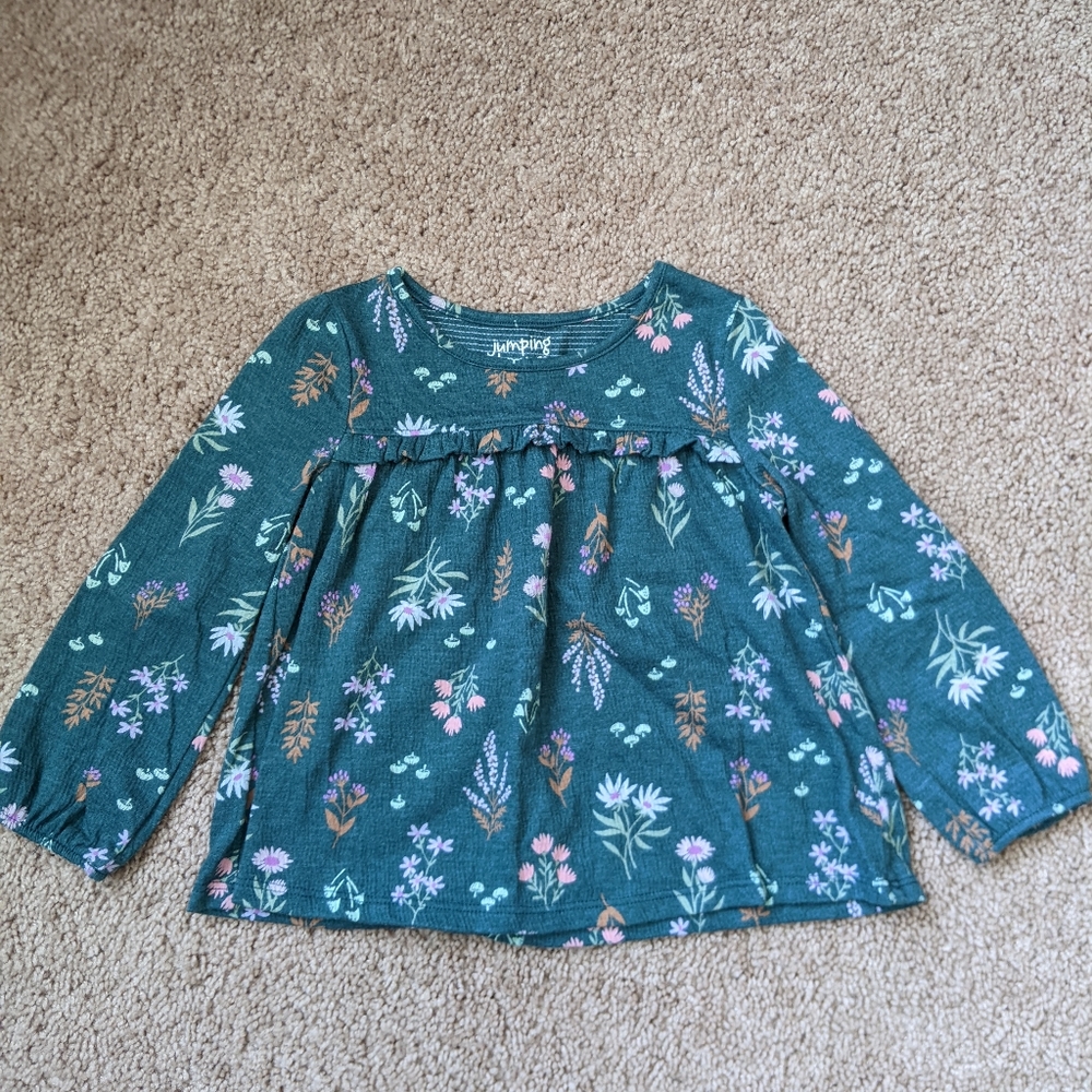 Jumping Beans Toddler Girl Long Sleeve Floral Top.